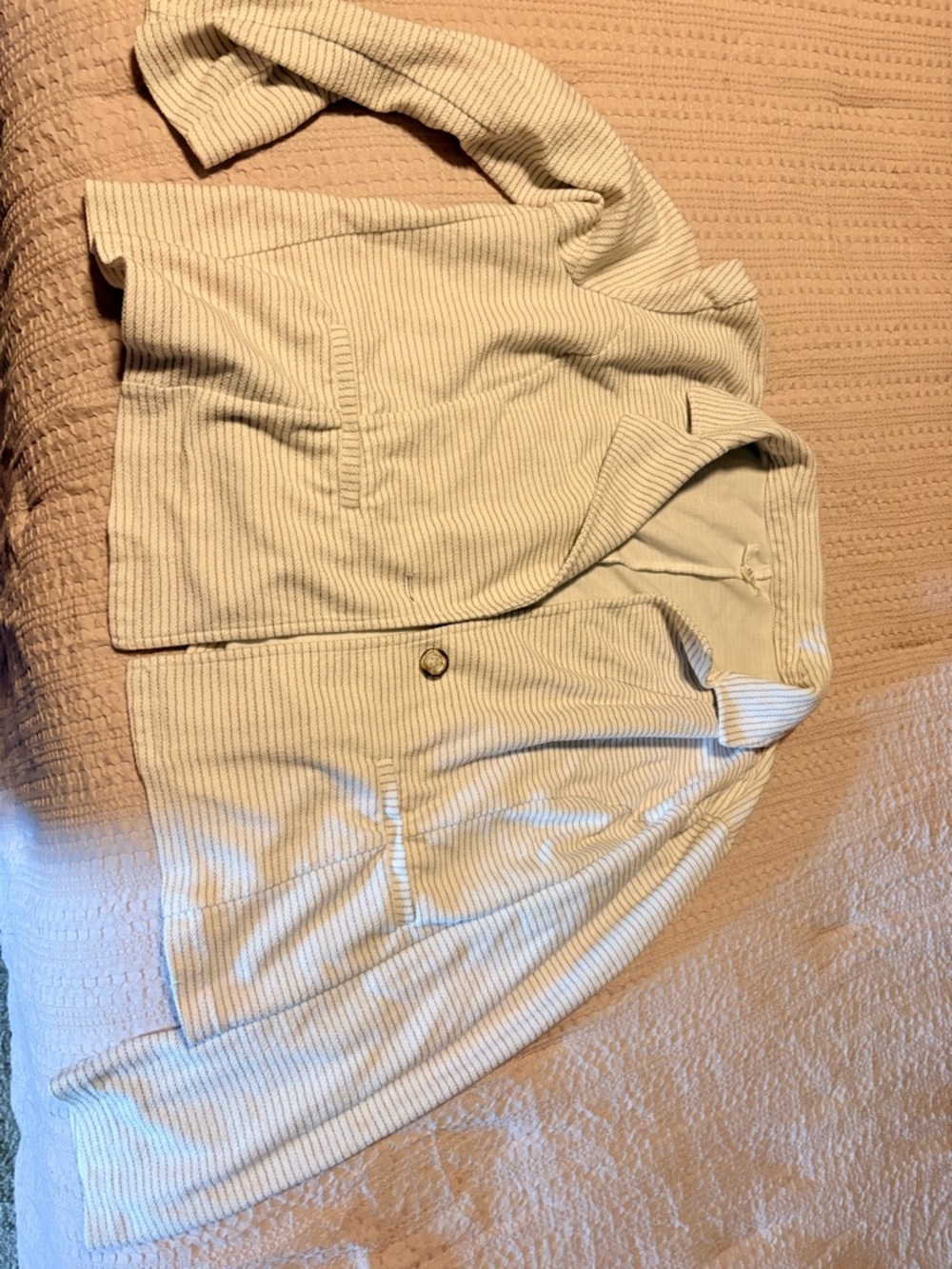 Maurices Cream Ribbed Blazer Jacket
